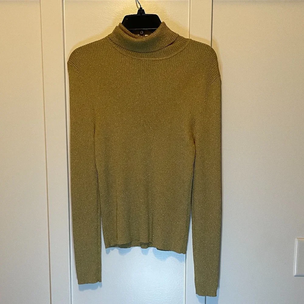 Women's Long Sleeve Fitted Ribbed Turtle Neck Sweater - Picture 2 of 4